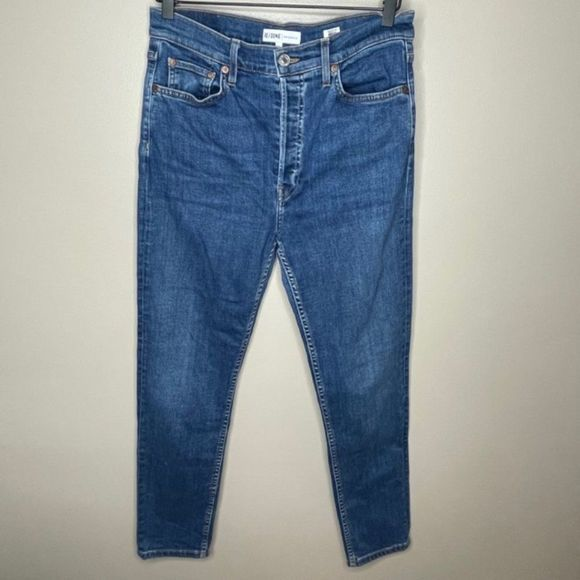 Re/Done high Rise Crop‎ Ankle Stretch Jeans - Picture 1 of 3